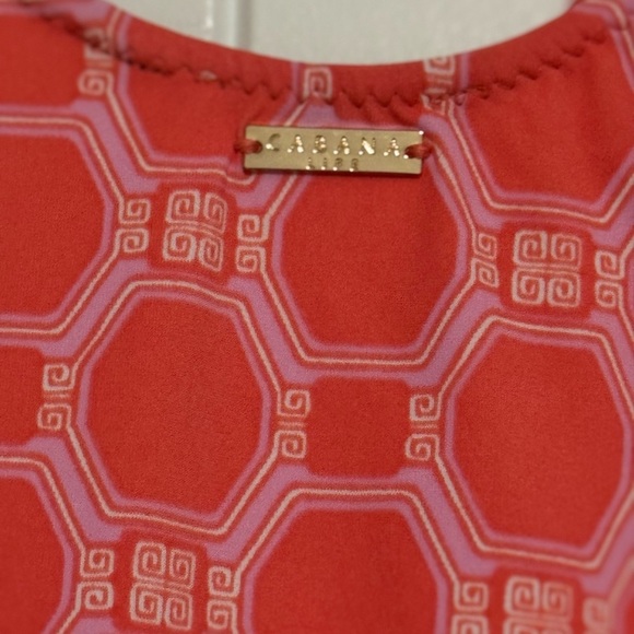 Cabana Life Red Geometric One Piece Swimsuit - Picture 5 of 5